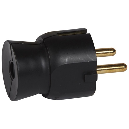 [PTG044.00004] LEGRAND 050177, 2P+T 16A Plug, German Standard Straight Black Plastic Outlet