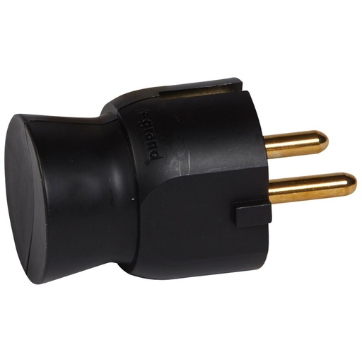 [PTG044.00005] LEGRAND 050178, 2P+T 16A Plug, German Standard, Black Straight Plastic Outlet
