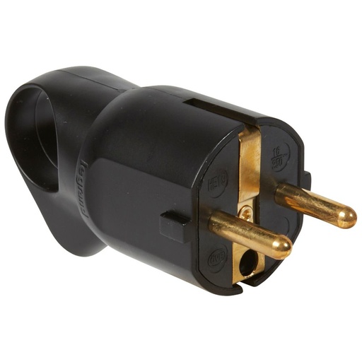 [PTG044.00017] LEGRAND 050328, 2P+T 16 A Plug with Pull-Out Ring, Black, Pack