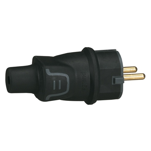 [PTG044.00020] LEGRAND 050342, IP44, IK08 2P+T 16A Rubber Plug with Screw Fastening, Black