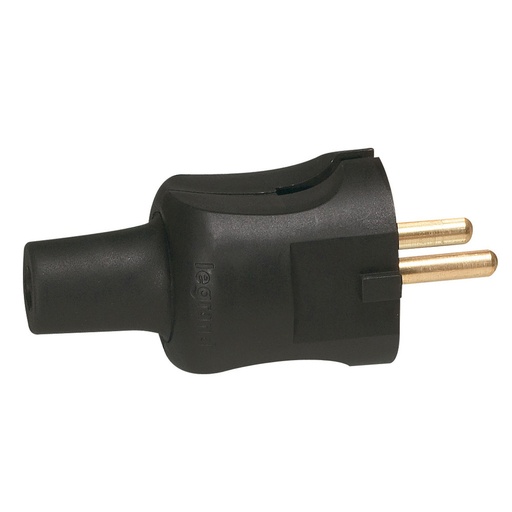 [PTG044.00027] LEGRAND 050451, Plug with Straight Outlet 2P 16A Black Rubber