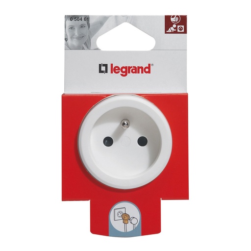 [PTG044.00028] Legrand 050461, Fișă Cu Funcție Dublă, 250 V, 16 A Cu 2P+T 16 A, Alb