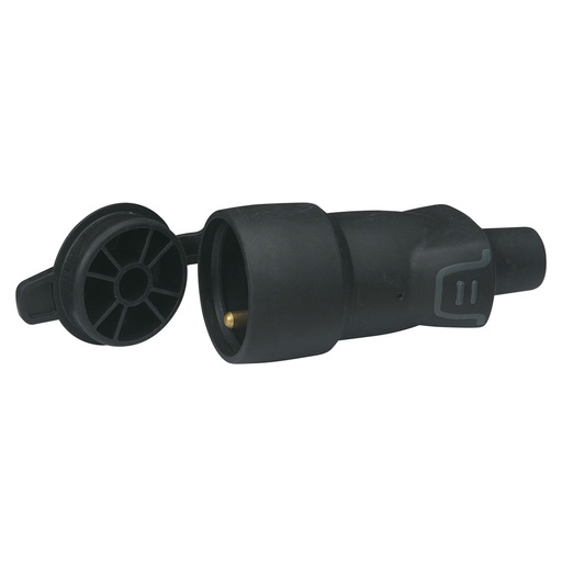 [PTG044.00087] Legrand 050447, Prelungitor + Dop, 16A, Cauciuc, Ieșire Dreapta, IP44, IK08, Cablu Ø2, 5