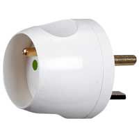 [PTG044.00107] Legrand 090034, Adaptor 2P+T, Conectare 1 Fișă 16 A Pe 1 Soclu De 20 A, Alb (Blist)