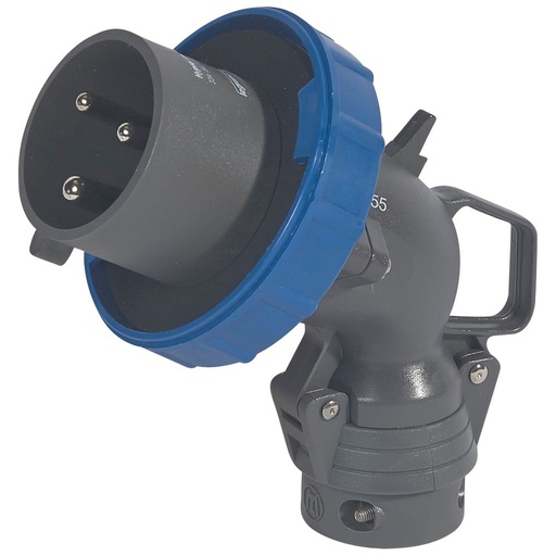 [PTG044.00145] LEGRAND 053006, Hypra Angle Plug, IP 66/67/55, 200/250 V, 32 A, 2P+E, Plastic