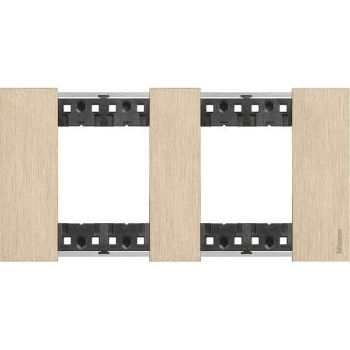 [PTG013.01948] BTICINO KA4802M2ZW, L.Now, 2x2 Frame with Gold Modules