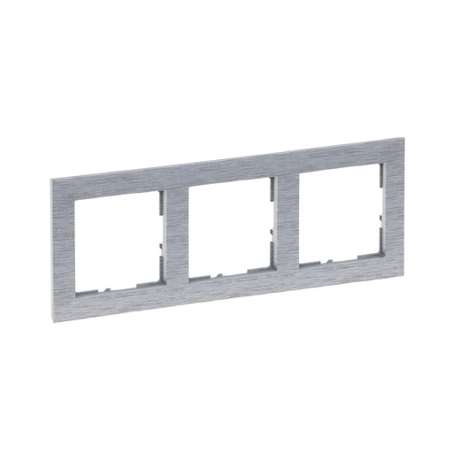 [PTG013.02021] LEGRAND 721563, 3 Modules, Frame, Brushed Aluminum