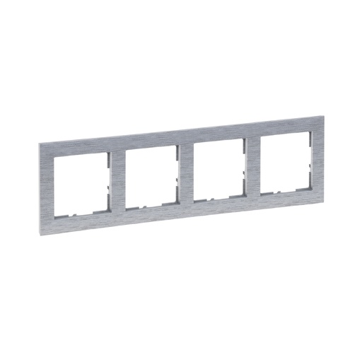 [PTG013.02022] LEGRAND 721564, 4 Modules Frame, Brushed Aluminum