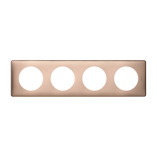 [PTG013.02048] LEGRAND 068994, Céliane Plate, Metal, 4 Modules, Copper