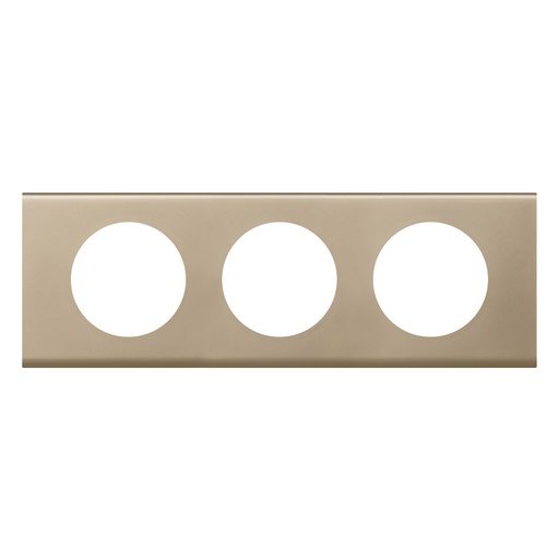 [PTG013.02054] LEGRAND 069113, Céliane Plate, Materials, 3 Modules, Velvet Nickel
