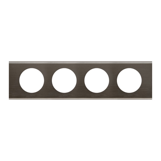 [PTG013.02059] LEGRAND 069034, Céliane Plate, Materials, 4 Modules, Black Nickel