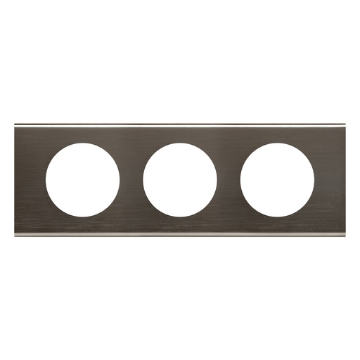 [PTG013.02060] LEGRAND 069033, Céliane Plate, Materials, 3 Modules, Black Nickel