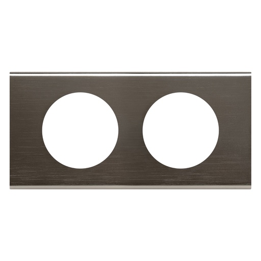 [PTG013.02061] LEGRAND 069032, Céliane Plate, Materials, 2 Modules, Black Nickel