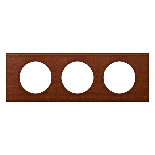 [PTG013.02076] Legrand 069223, Placă Céliane, Materiale, 3 Module, Mahon