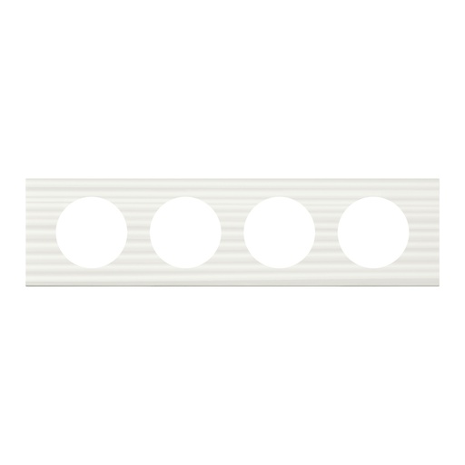 [PTG013.02087] LEGRAND 069014, Céliane Plate, Materials, 4 Outlets, Fluted Corian