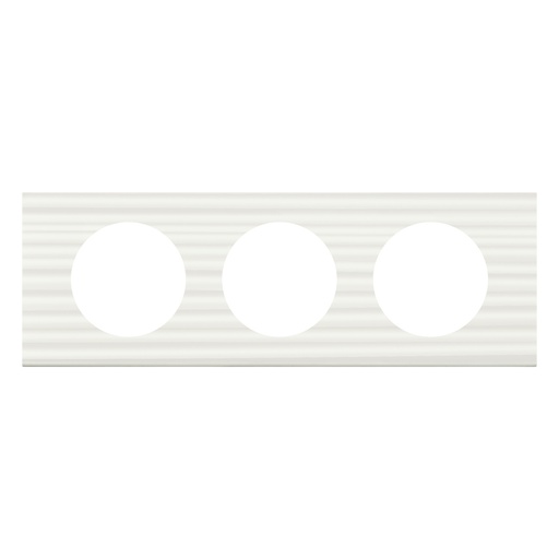[PTG013.02088] LEGRAND 069013, Céliane Plate, Materials, 3 Modules, Fluted Corian