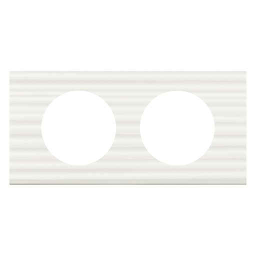 [PTG013.02089] LEGRAND 069012, Céliane Plate, Materials, 2 Outlets, Fluted Corian