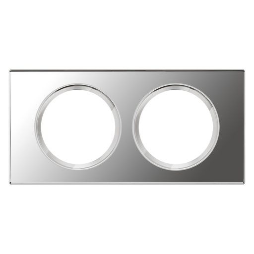 [PTG013.02094] LEGRAND 069122, Céliane Plate, Materials, 2 Modules, Mirror Glass