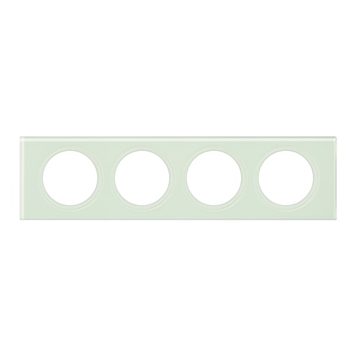 [PTG013.02096] LEGRAND 069314, Céliane Plate, Materials, 4 Modules, Kaolin Glass