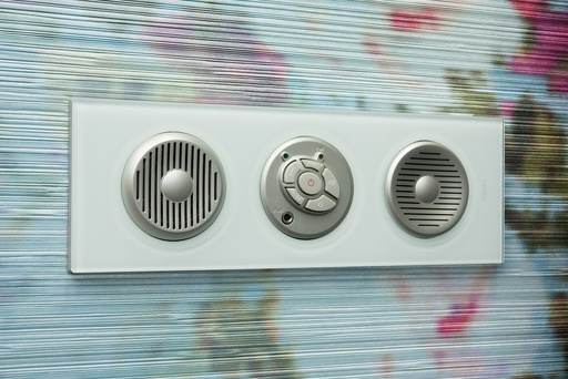 [PTG013.02098] LEGRAND 069313, Céliane Plate, Materials, 3 Modules, Kaolin Glass