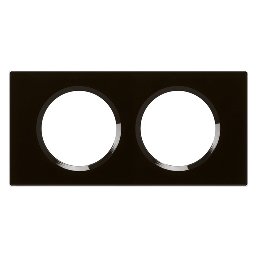 [PTG013.02099] Legrand 069302, Céliane Plate, Materials, 2 Modules, Black Piano Glass