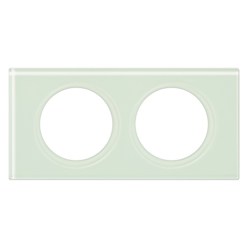 [PTG013.02100] LEGRAND 069312, Céliane Plate, Materials, 2 Modules, Kaolin Glass