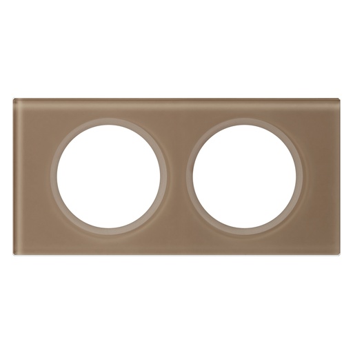 [PTG013.02104] LEGRAND 069462, Céliane Plate, Materials, 2 Outlets, Moka Glass