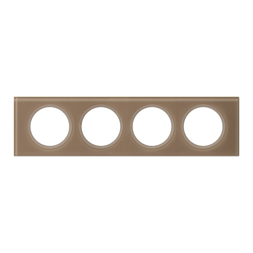 [PTG013.02106] LEGRAND 069464, Céliane Plate, Materials, 4 Modules, Mocha Glass