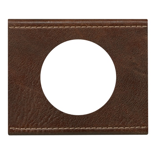[PTG013.02114] LEGRAND 069401, Céliane Plate, Materials, 1 Module, Textured Brown Leather