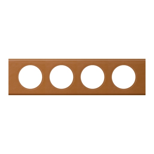 [PTG013.02118] Legrand 069424, Placă Céliane, Materiale, 4 Module, Piele Caramel