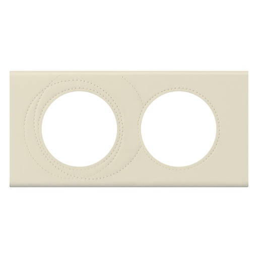 [PTG013.02120] Legrand 069432, Placă Céliane, Materiale, 2 Module, Piele Couture Perlă