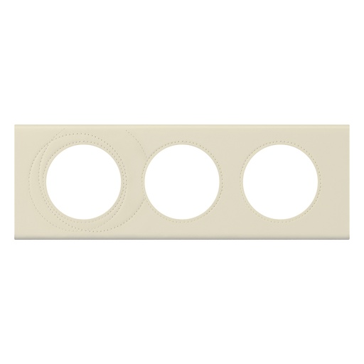 [PTG013.02121] Legrand 069433, Placă Céliane, Materiale, 3 Module, Piele Couture Perlă