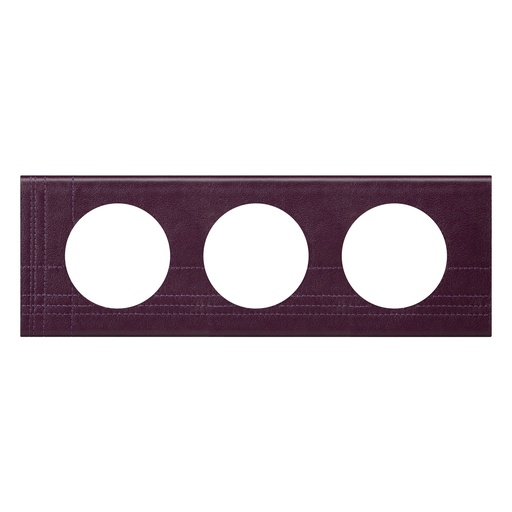 [PTG013.02124] Legrand 069443, Placă Céliane, Materiale, 3 Module, Piele Couture Mov