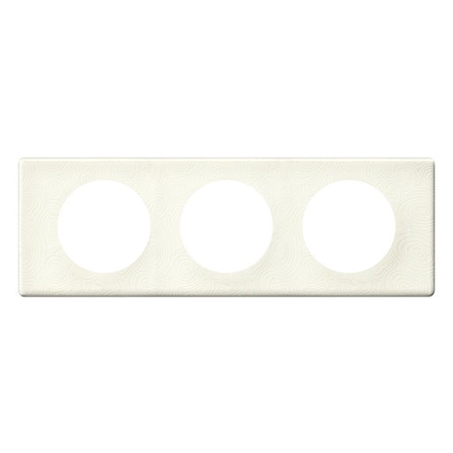 [PTG013.02129] LEGRAND 069353, Céliane Plate, Materials, 3 Modules, Dream (Porcelain)