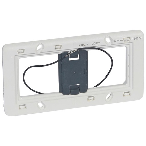 [PTG045.00050] LEGRAND 080258, Mosaic Illuminated Supports, 0.03 W, 4, 5 or 2x2 Modules Horizontal