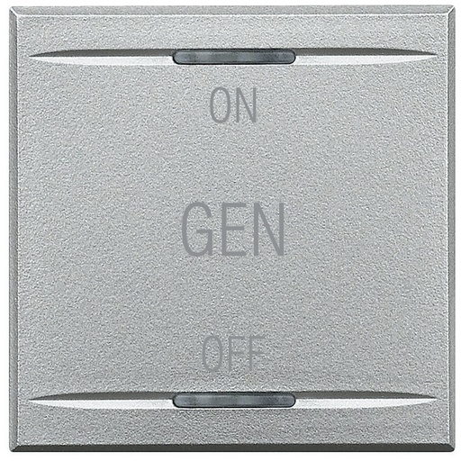 [PTG032.00125] BTicino HC4911/2AF, Axolute MyHome Bus, Capac buton, Simbol Pornit/Oprit/Gen, 2 module, Aluminiu  