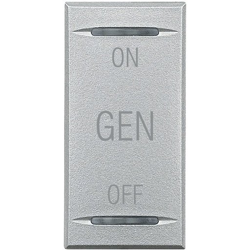 [PTG032.00131] BTICINO HC4911AF, Axolute Myhome Bus Key Cover, On/Off/Gen Symbol, 1 Module, Aluminum