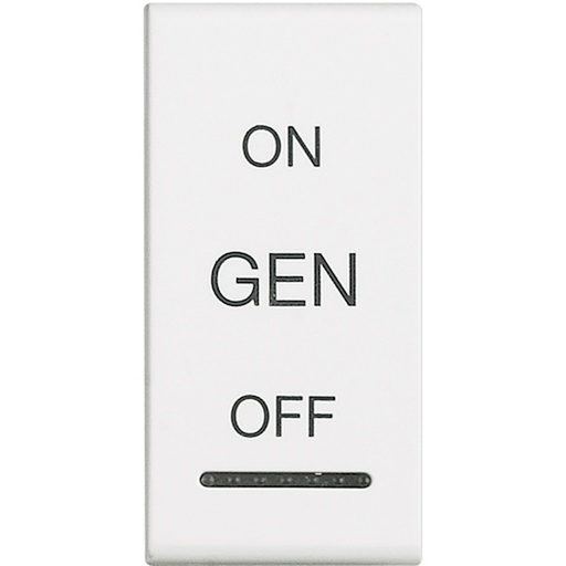 [PTG032.00223] BTICINO N4911AFN, Livinglight Myhome Bus Key Cover, On/Off/Gen Symbol, 1 Module, White