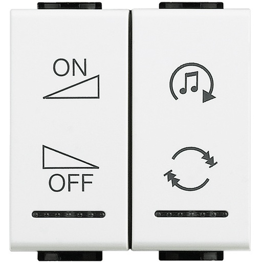 [PTG032.00226] BTicino N4911AIN, Livinglight MyHome Bus, Capac buton, difuzie sonoră variabilă, 1 modul, Alb  