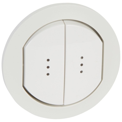 [PTG032.00277] Legrand 067804, Placă Céliane cu indicator luminos, IP 44, pentru 2 × ref. 067001/31, Alb  