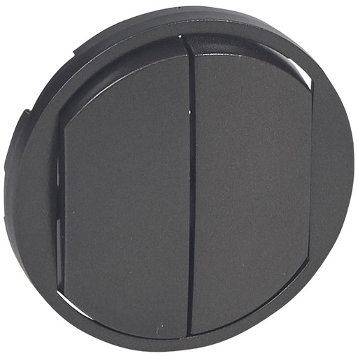[PTG032.00279] LEGRAND 067902, Céliane Plate, Double Switch/Double Button, Large Graphite Key