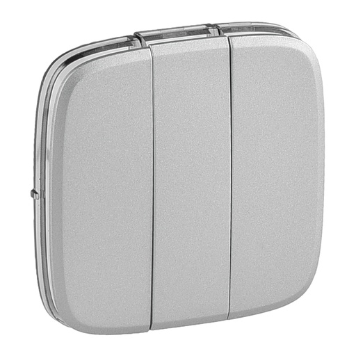 [PTG032.00425] Legrand 755037, Placă Valena Allure, Comutator triplu/Buton triplu, Aluminiu  