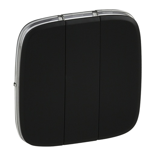 [PTG032.00426] Legrand 755038, Placă Valena Allure, Comutator triplu/Buton triplu, Negru  