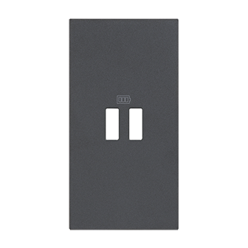 [PTG032.00490] BTicino KG12C, L.Now, Buton încărcător USB, 2 module, Negru  
