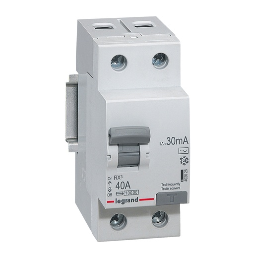 [PTG163.01261] Legrand 402025, Dispozitiv de curent rezidual (RCD) RX³, 2P, 230 V, 40 A, 30 mA, tip AC