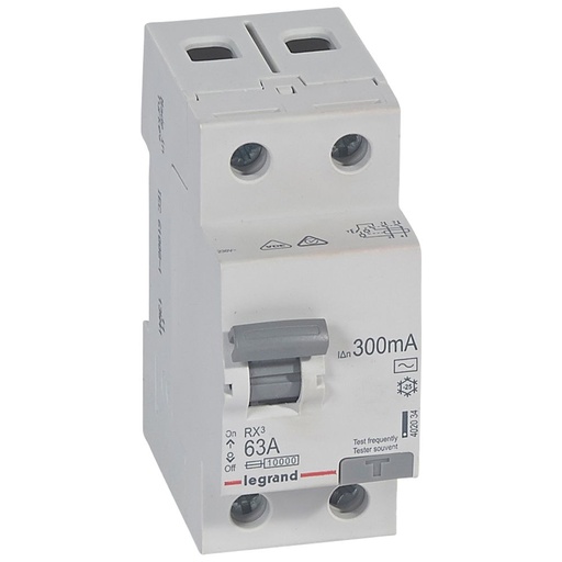 [PTG163.01269] Legrand 402034, Dispozitiv de curent rezidual (RCD) RX³, 2P, 230 V, 63 A, 300 mA, tip AC