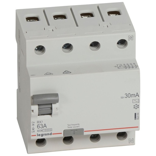 [PTG163.01275] Legrand 402064, Dispozitiv de curent rezidual (RCD) LR, 4P, 400 V, 63 A, 30 mA, tip AC