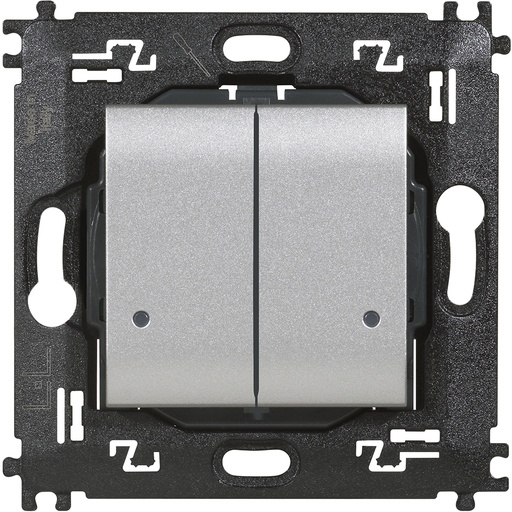 [PTG264.02295] BTICINO NT4003DCW, Comutator wireless dublu cu 2 butoane pentru controlul a două dispozitive de iluminat