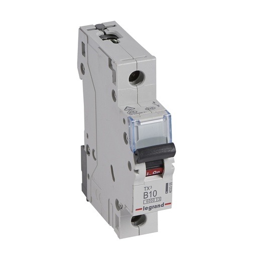 [PTG163.01303] LEGRAND 403355, MCB TX³ 6000, 1P, 230/400 V, 10 A, Curbă B