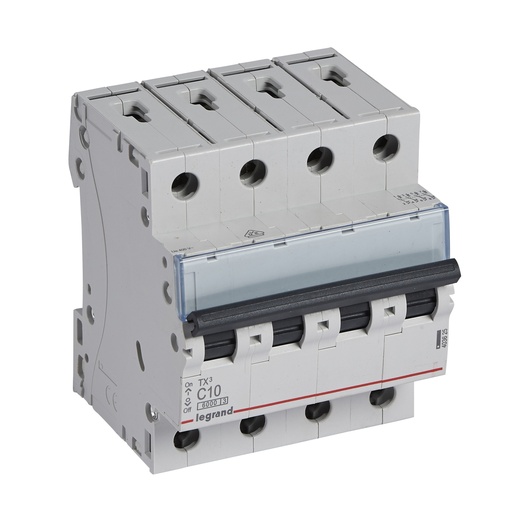 [PTG163.01390] LEGRAND 403625, TX³ 6000 MCB, 4P, 10 A, Curve C, for extension busbars